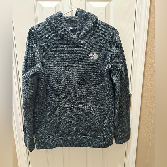 THE NORTH FACE fuzzy hooded gray sweatshirt size Small - Picture 1 of 10